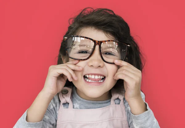 Αστεία κοριτσάκι με γυαλιά — Φωτογραφία Αρχείου