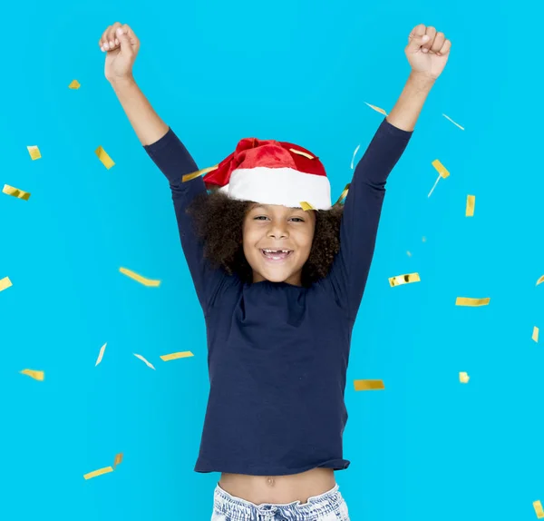 Africké dítě v santa hat — Stock fotografie