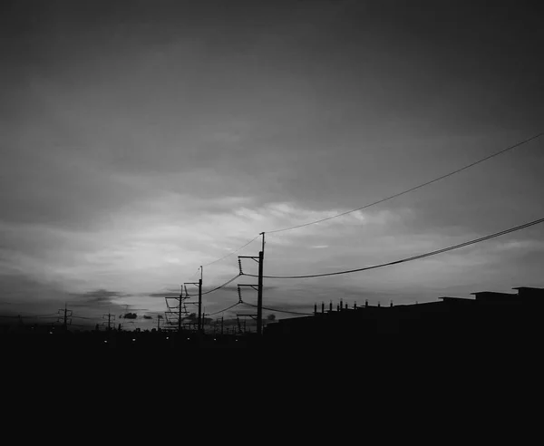 Power lines at dusk — Stock Photo, Image