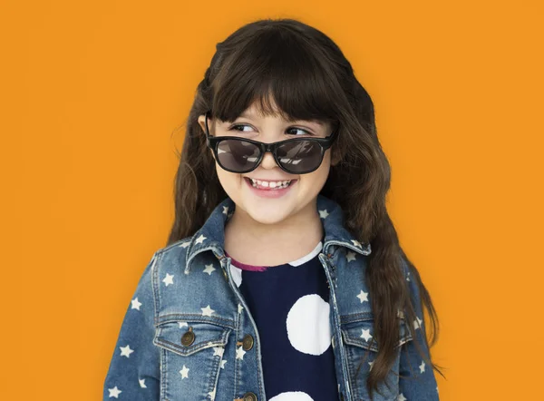 Funny little girl with glasses — Stock Photo, Image