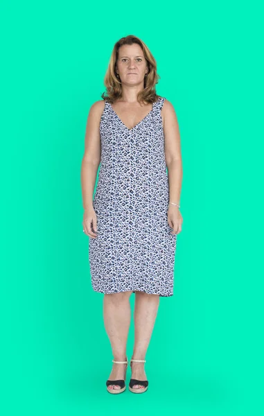 Reife Frau im Kleid — Stockfoto