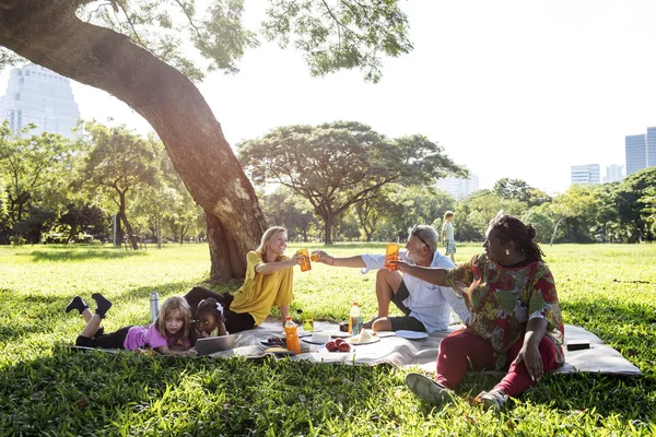 Rodzina pikniku w parku — Zdjęcie stockowe