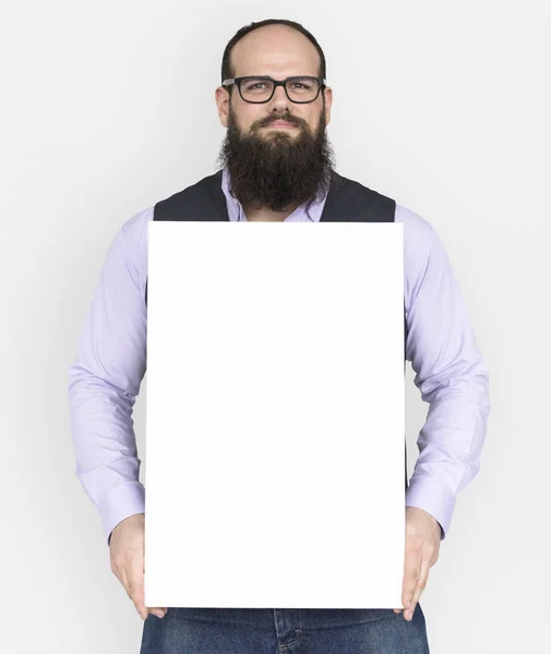 Mann mit Bart posiert im Studio — Stockfoto