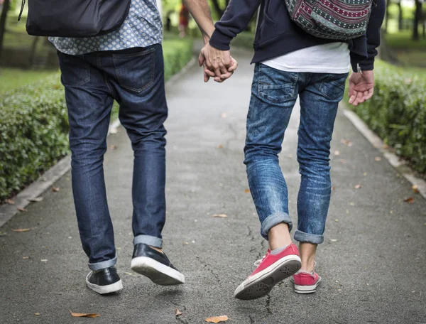 Men Gay Couple Outdoors — Stock Photo, Image