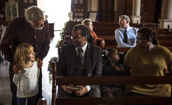 Group of people in church — Stock Photo, Image