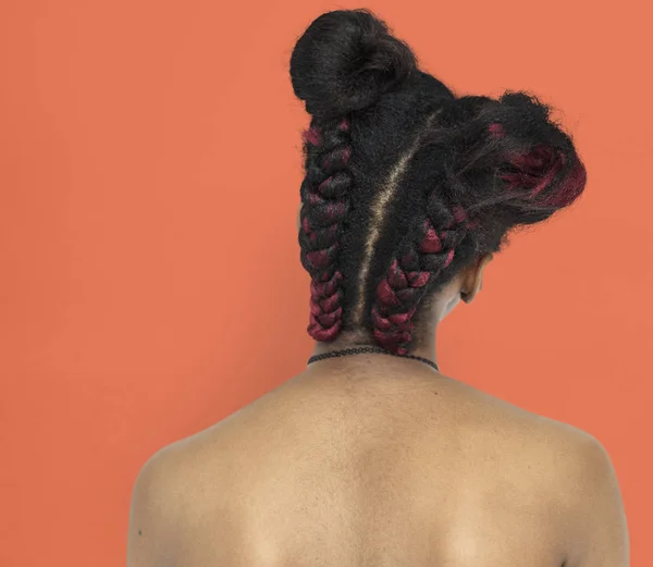 Vrouw met pigtails op hoofd — Stockfoto