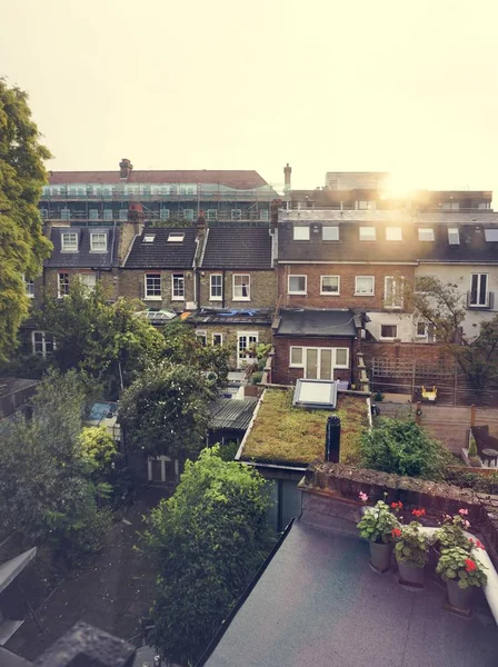 Beau paysage avec des maisons — Photo