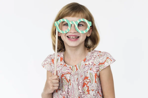 Mädchen mit Party-Brille — Stockfoto