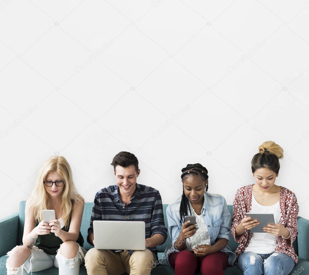 young people using digital devices
