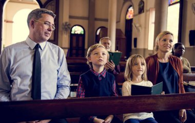 group of people in church clipart