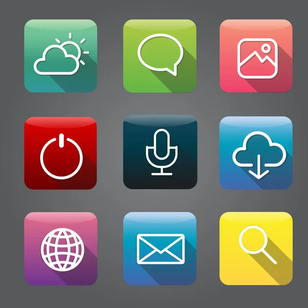 Ícones de aplicação coloridos — Fotografia de Stock