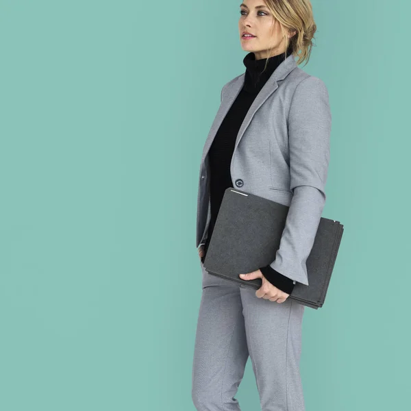 Businesswoman Holding Bag — Stock Photo, Image