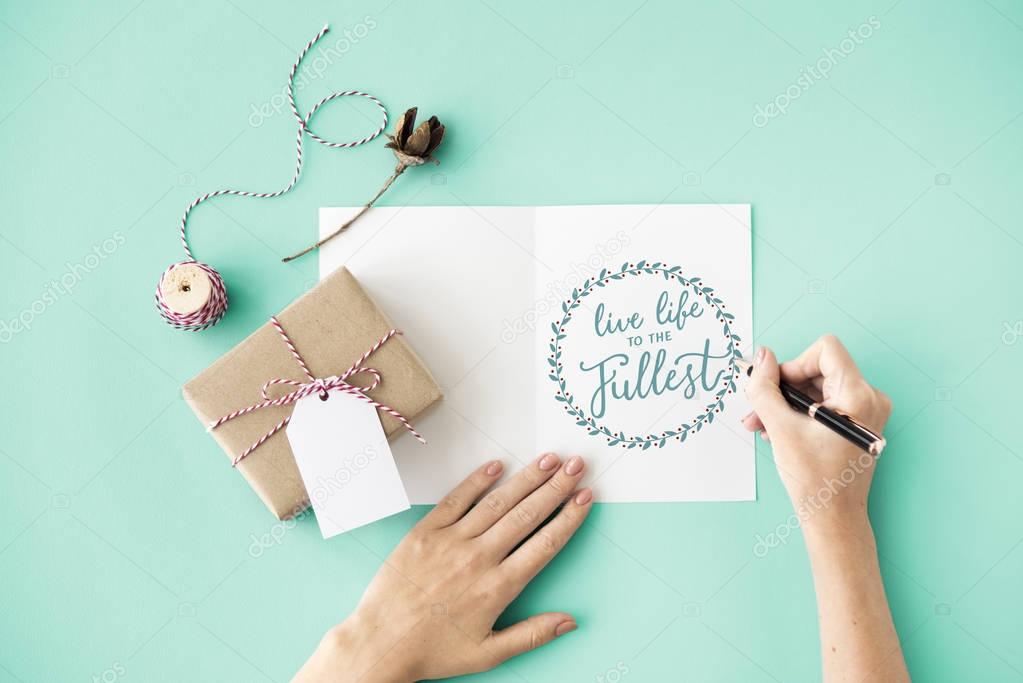 hand written greeting card