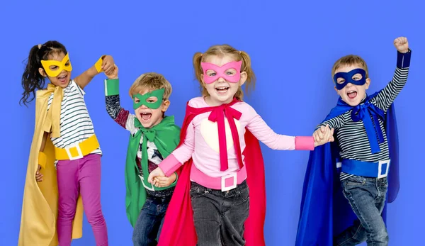 Children in Superhero costumes — Stock Photo, Image