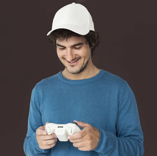 Homem jogando jogo wideo — Fotografia de Stock