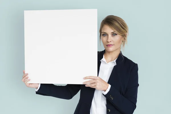 Businesswoman Holding Paper — Stock Photo, Image