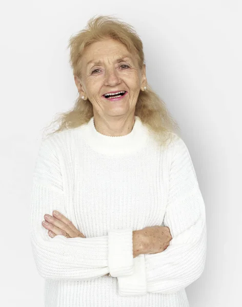 Femme âgée souriante — Photo