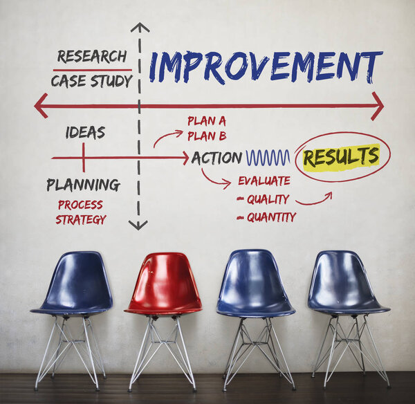 Chairs standing in line.