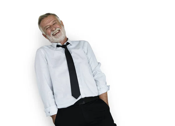 Senior affärsman leende — Stockfoto