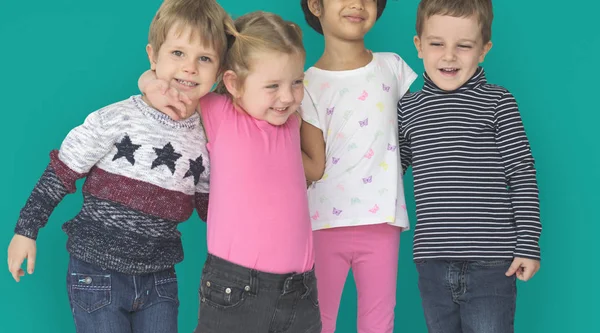 Multi ethnic children in the studio — Stock Photo, Image