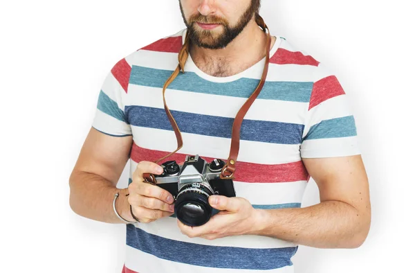 Homem posando em estúdio — Fotografia de Stock