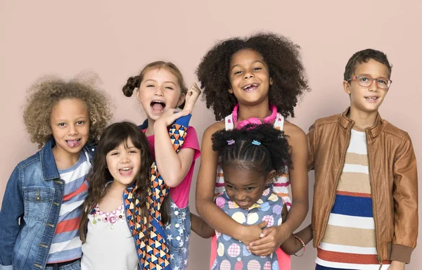 Mixed ethnicity children in the studio — Stock Photo, Image