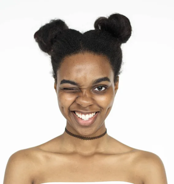 Zabawny Afryki młoda kobieta — Zdjęcie stockowe