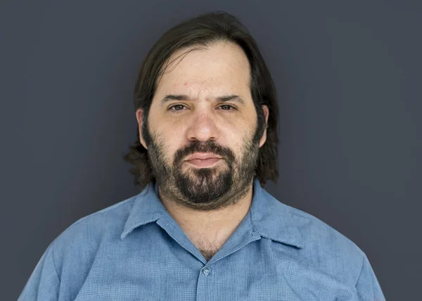 Hombre barbudo con camisa azul —  Fotos de Stock