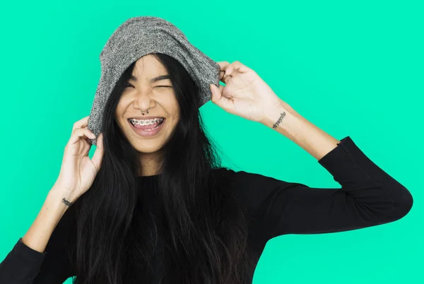 Woman Hands On Hat — Stock Photo, Image