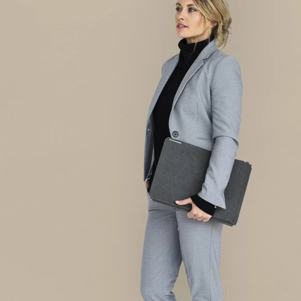 Businesswoman Holding Bag — Stock Photo, Image