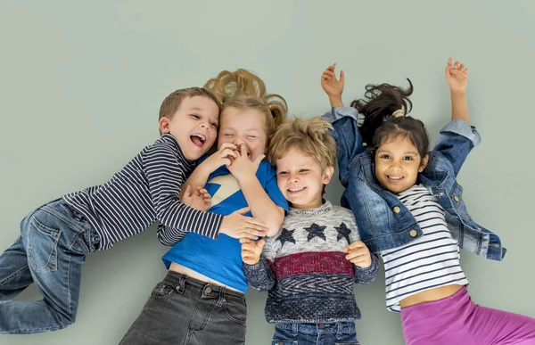 Multi ethnic children in the studio — Stock Photo, Image