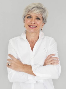 Beyaz iş kadını stüdyo