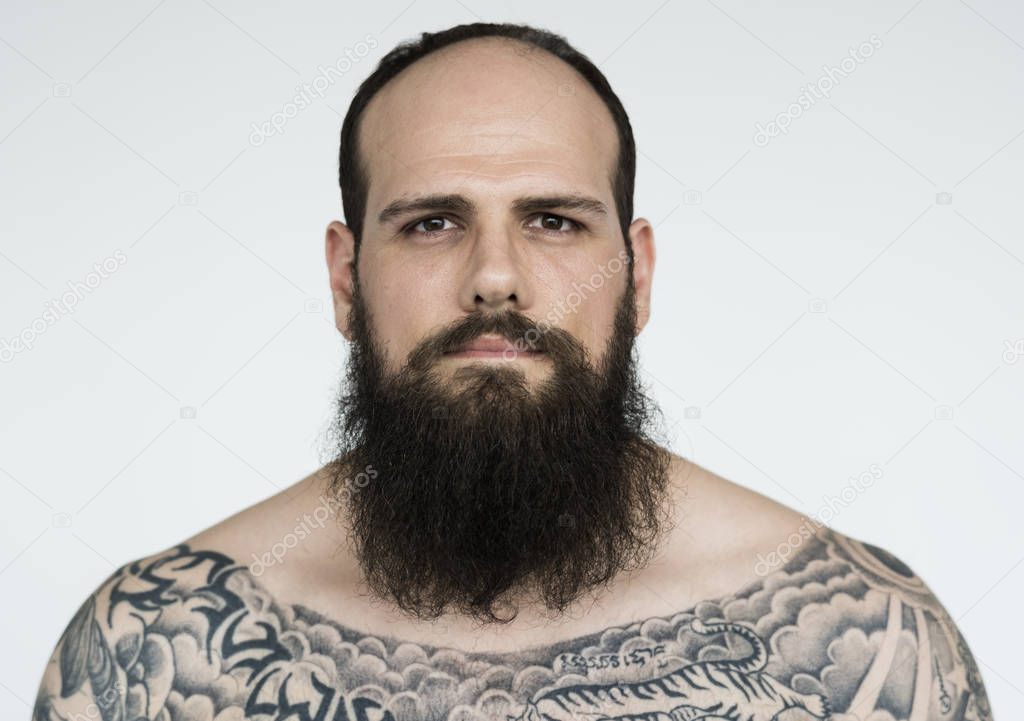 Man with beard and Tattoo