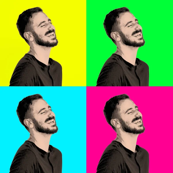 Sonriente hombre barbudo — Foto de Stock