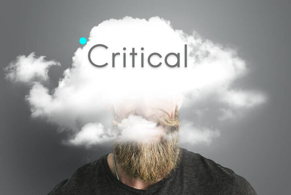 bearded man with cloud