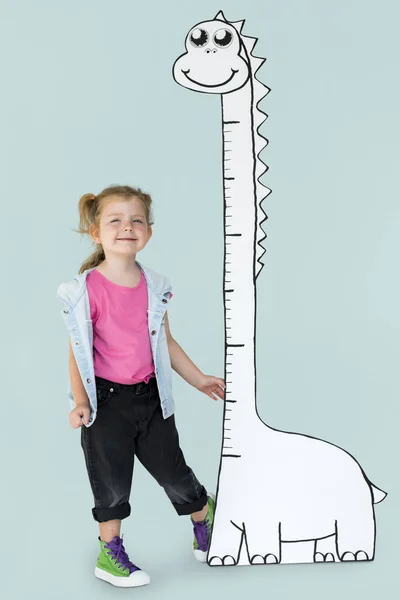 Yükseklik ölçme kız — Stok fotoğraf