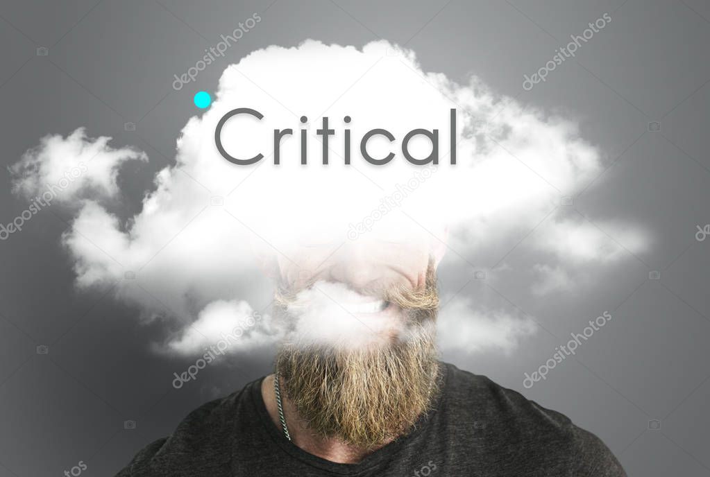 bearded man with cloud