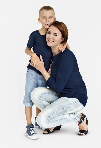 Mutter mit Sohn im Studio — Stockfoto