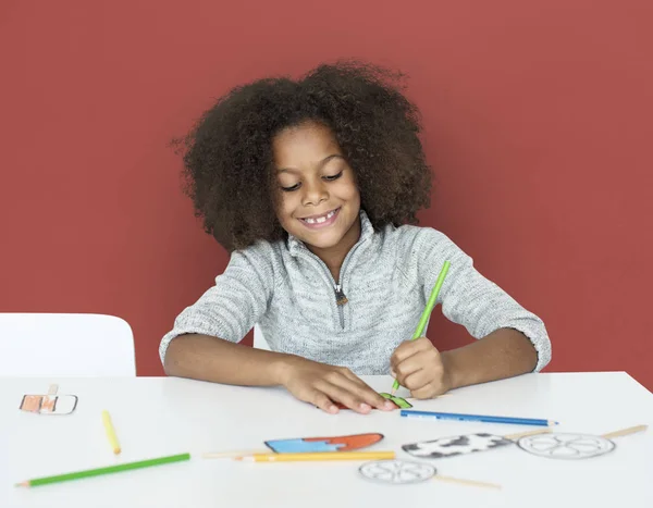 Dibujo niño africano feliz — Foto de Stock