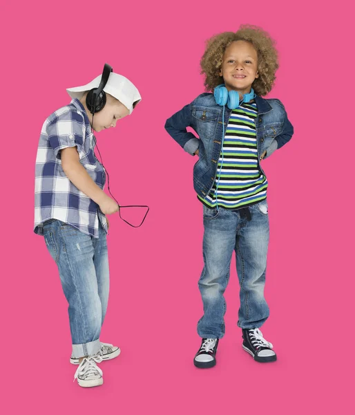 Stylish boys in studio — Stock Photo, Image