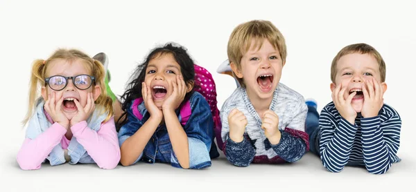 Multi ethnic children in the studio — Stock Photo, Image