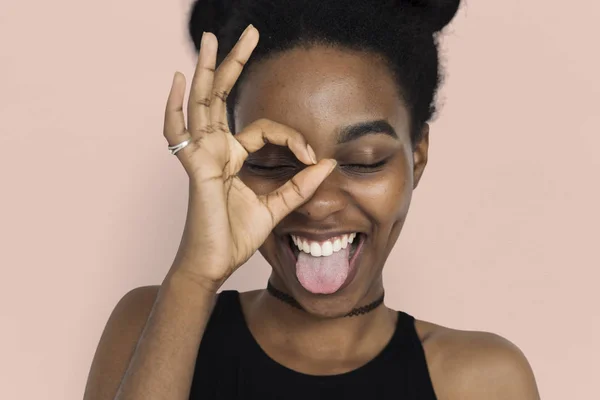 Playful young african woman — Stock Photo, Image