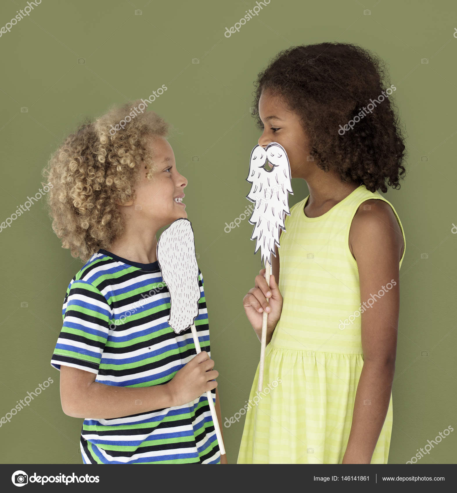 Cute Kids With Afro Hairstyle Stock Photo C Rawpixel 146141861
