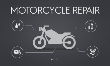 Motosiklet tamir konsepti ile şablonu