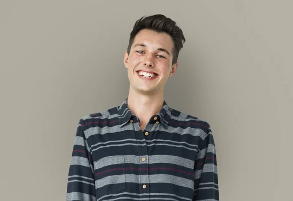Ευτυχισμένος άνθρωπος στο πουκάμισο — Φωτογραφία Αρχείου