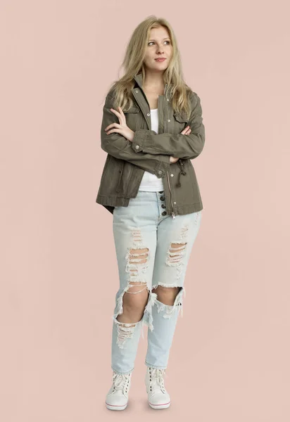 Vrouw in casual kleding — Stockfoto