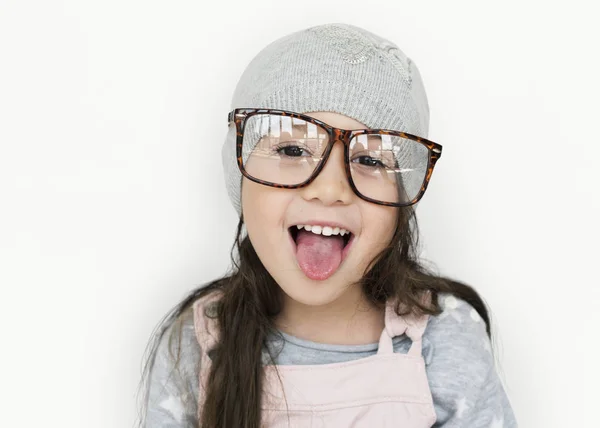 Λίγο αστείο κορίτσι σε γυαλιά — Φωτογραφία Αρχείου