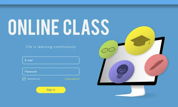 Sjabloon met Online klasse concept — Stockfoto