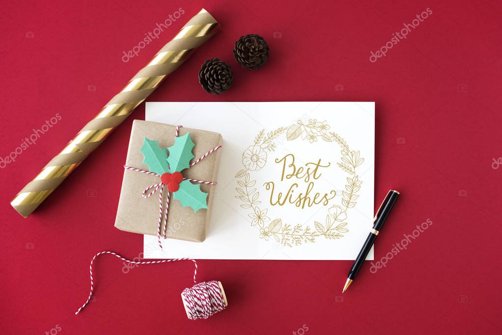 greeting card and gift box