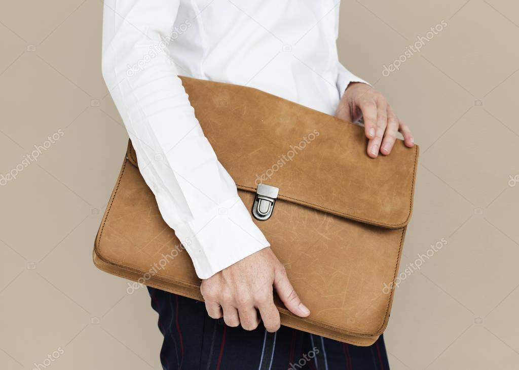 businessman with Brown Folder Bag